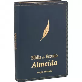 Bblia de Estudo Almeida capa Pu Azul NAA