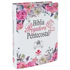 Bblia da Pregadora Pentecostal - Capa em couro bonded ilustrada florida