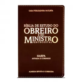 Bblia Do Obreiro e Do Ministro Pentecostal ARC C/ Harpa Capa Pu Bordo