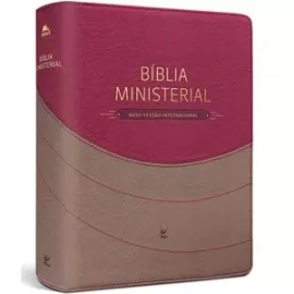 Bblia Ministerial NVI capa Duotone  Marrom Claro e Vermelho