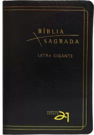 Bblia A21 Letra Gigante Luxo - Couro Bonded Preta- Letra Gigante