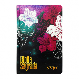 Bblia Slim Capa Dura NVI - Floral Magenta