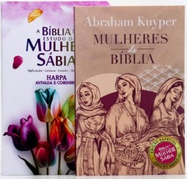 Box Bblia De Estudo Da Mulher Sabia + Livro Mulheres Da Bblia - Tulipas Aquarela