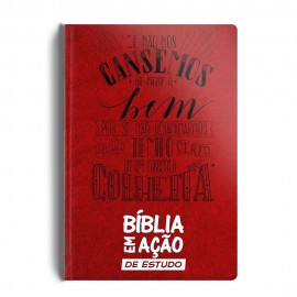Bblia em Ao de  Estudo -Luxo Vermelha